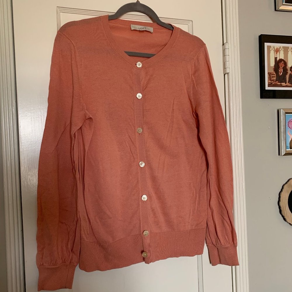 Salmon Cardigan (LOFT)